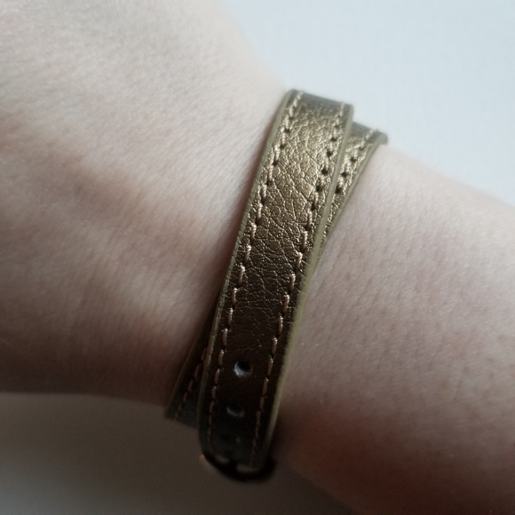 Wrap bracelet bronze color Silver tone buckle CN - Picture 6 of 16